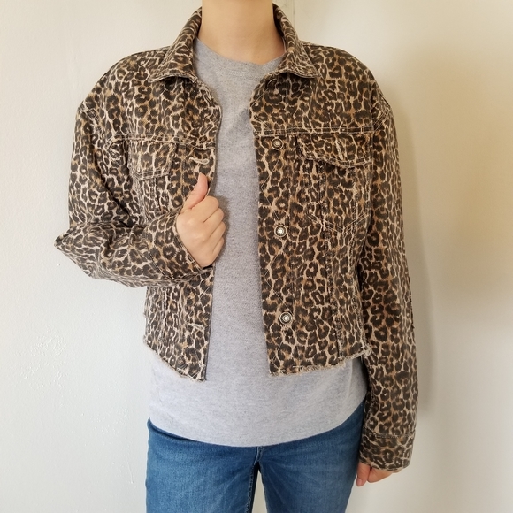 free people leopard denim jacket